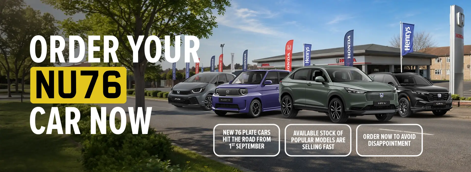 Honda NU76 Plate Banner