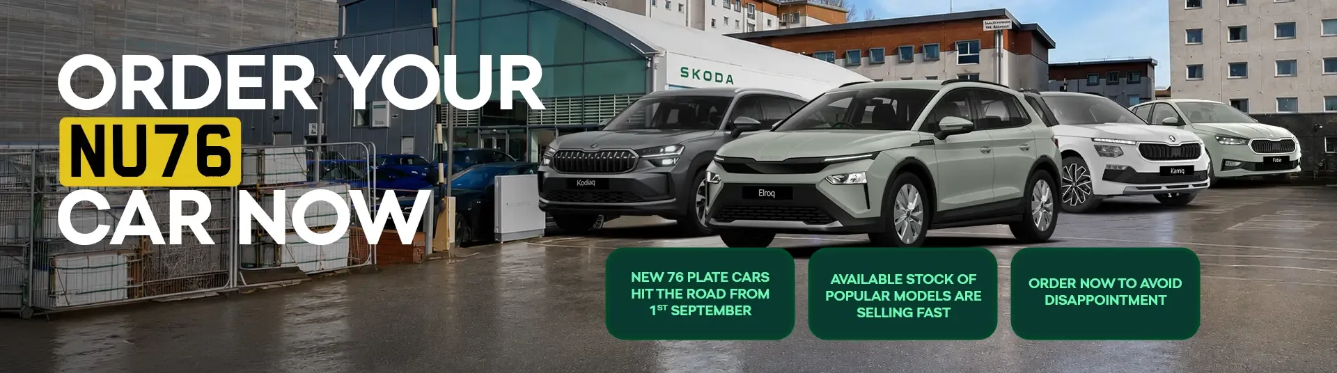 Skoda - NU76 Plate Banner