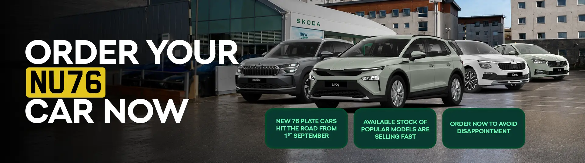Skoda - NU76 Plate Banner